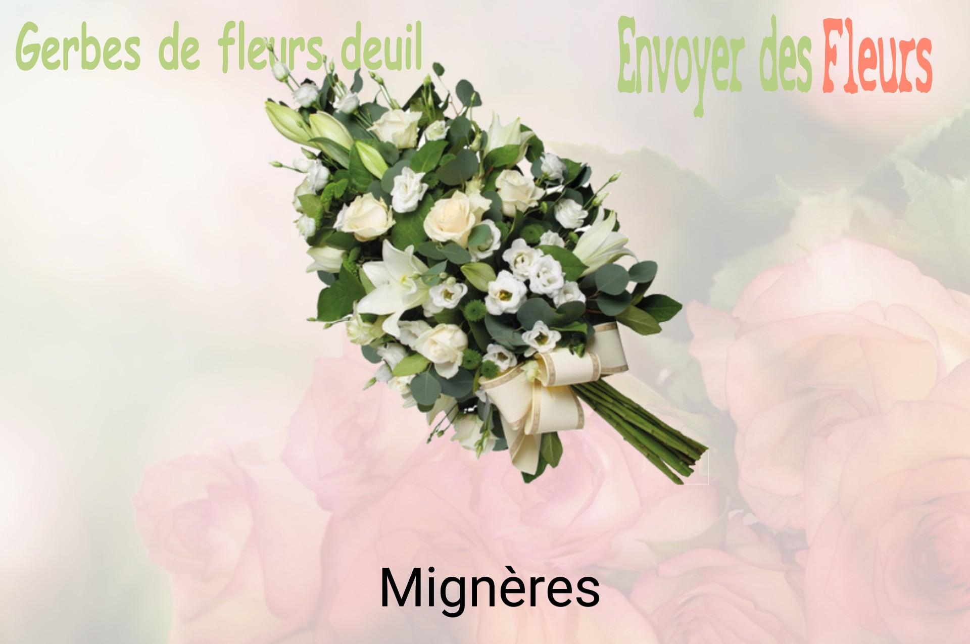 Gerbe de fleurs de deuil livrée à Mignères